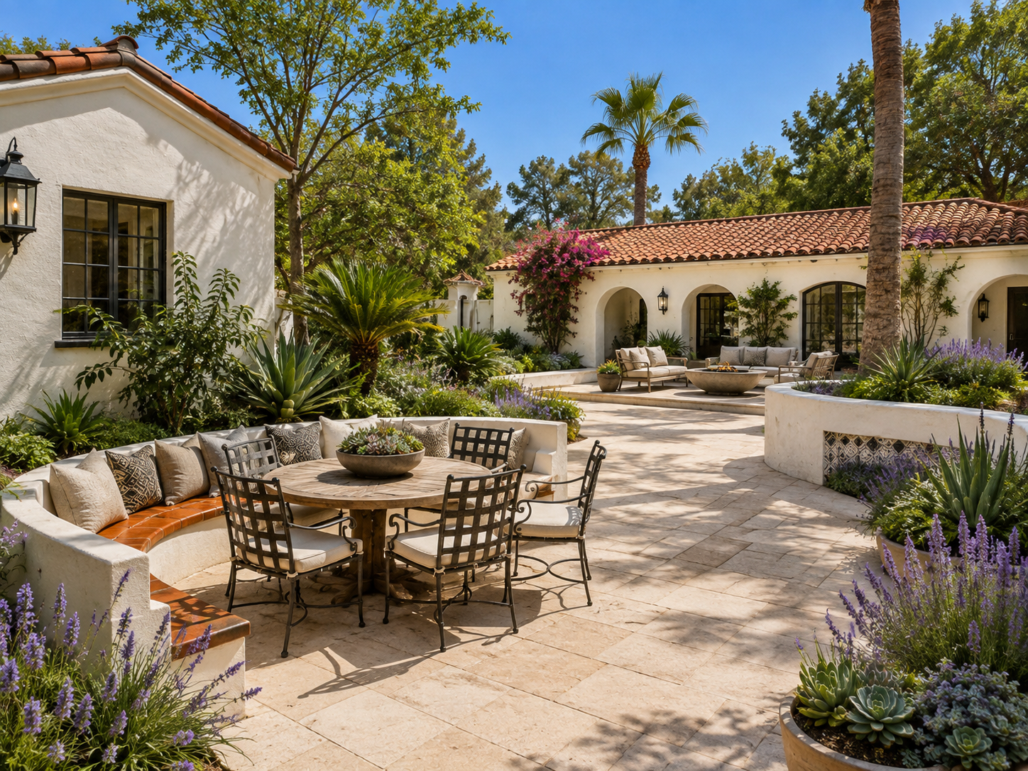 Spanish-style courtyard and landscape treatment concept