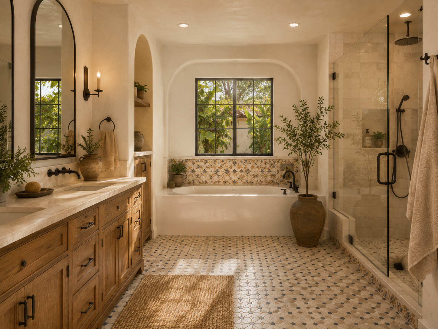 Spanish-style residence spa bath concept